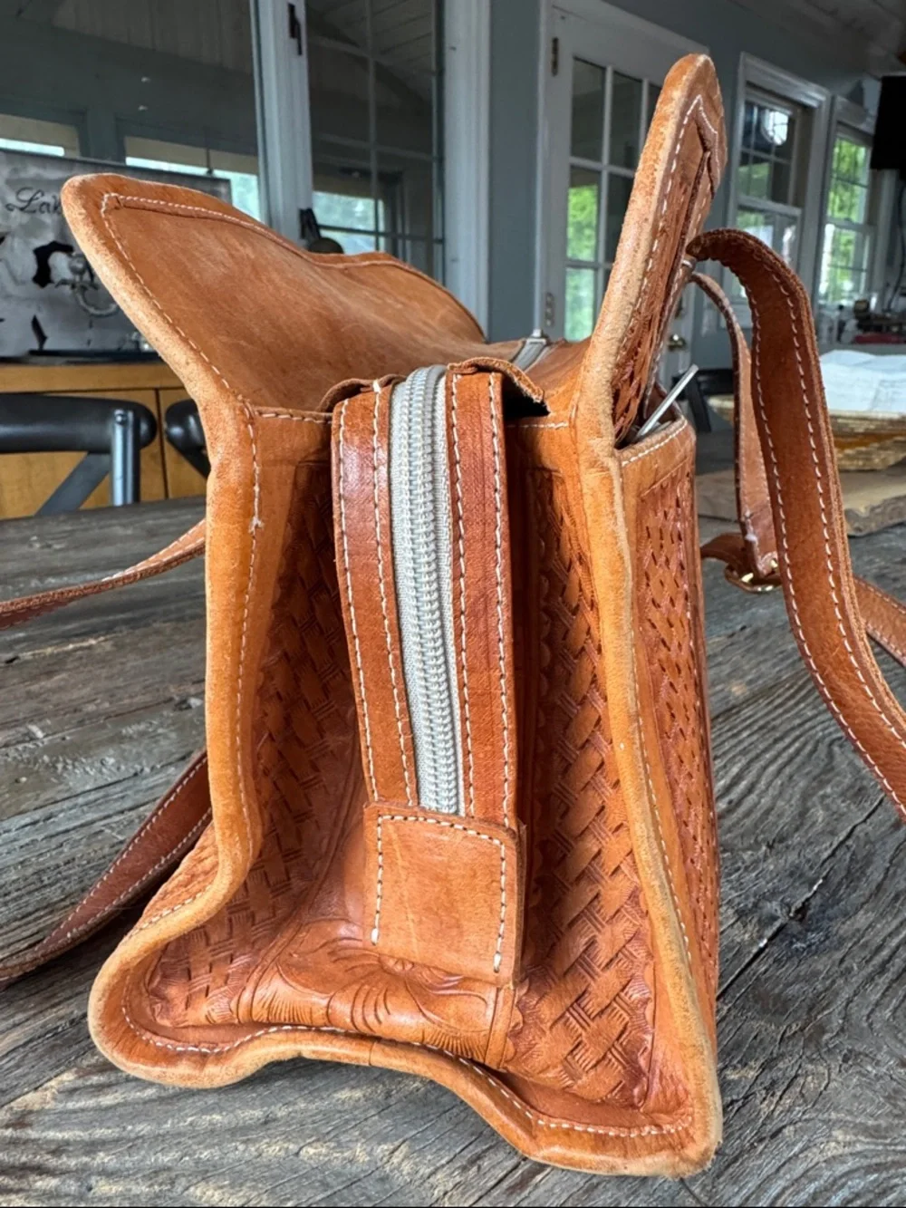 Leaders in leather vintage‎ artisan Paraguayan hand tool satchel with wallet